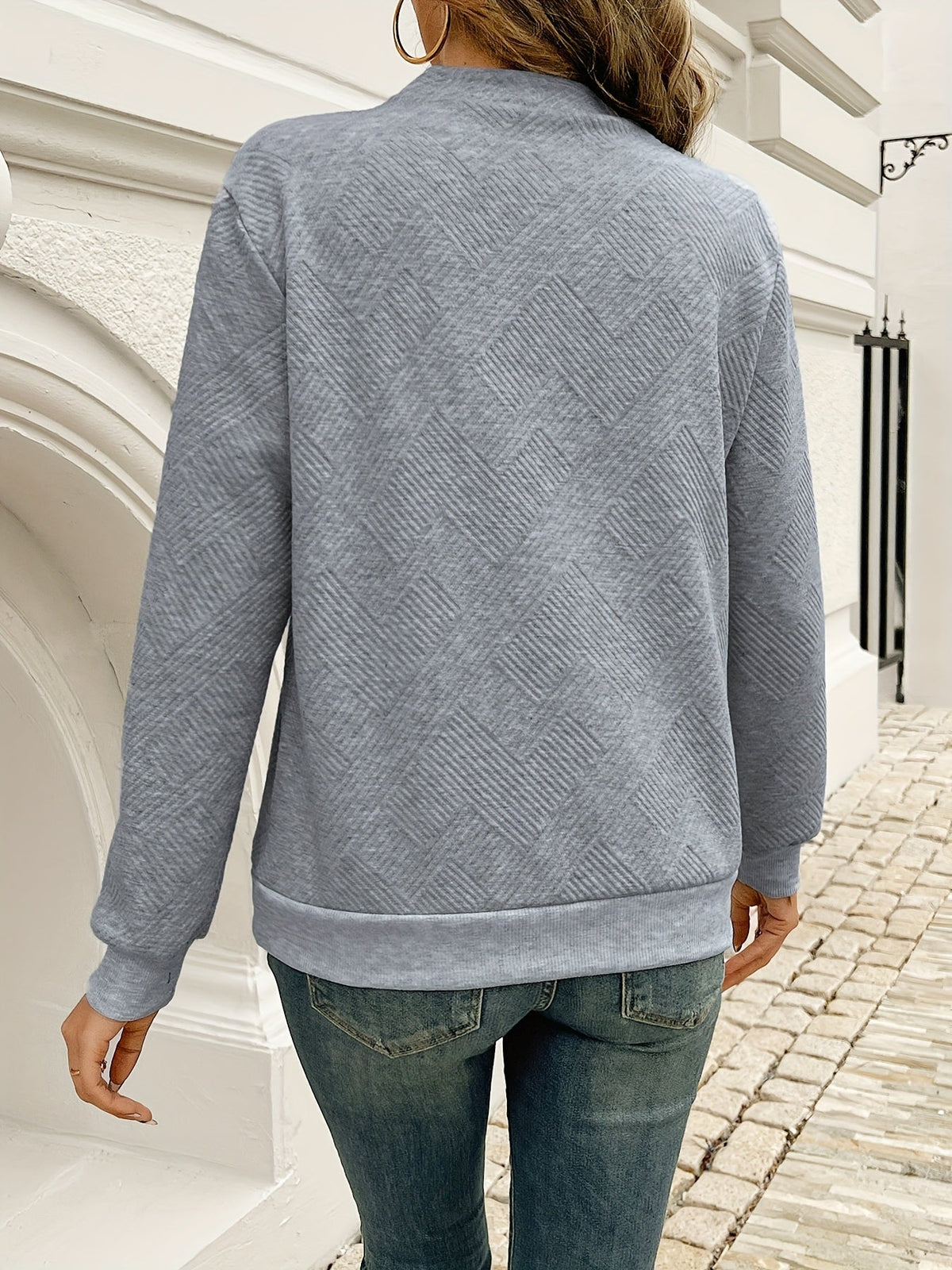 Heather | Elegant Button Asymmetric Sweater - Picela