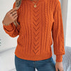 Heather | Elegant Cable-Knit Lantern-Sleeve Sweater - Picela