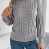 Heather | Elegant Cable-Knit Lantern-Sleeve Sweater - Picela