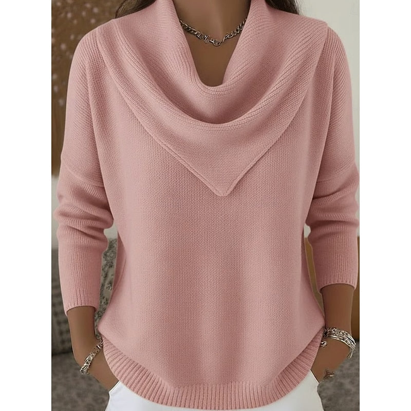 Heather | Elegant Cowl-Neck Knit Sweater - Picela