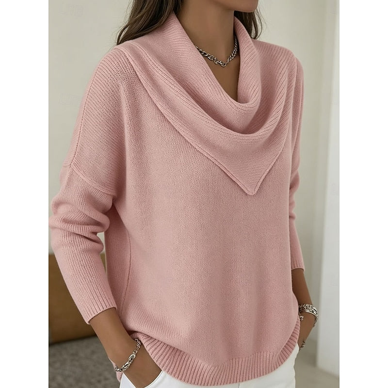 Heather | Elegant Cowl-Neck Knit Sweater - Picela