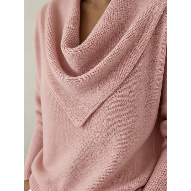 Heather | Elegant Cowl-Neck Knit Sweater - Picela