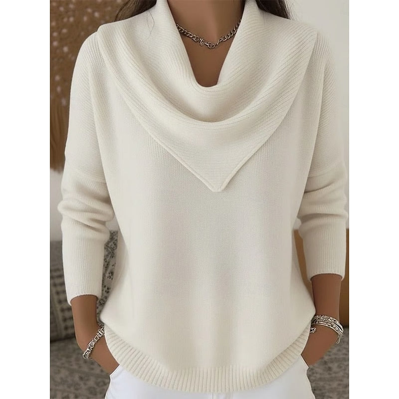 Heather | Elegant Cowl-Neck Knit Sweater - Picela