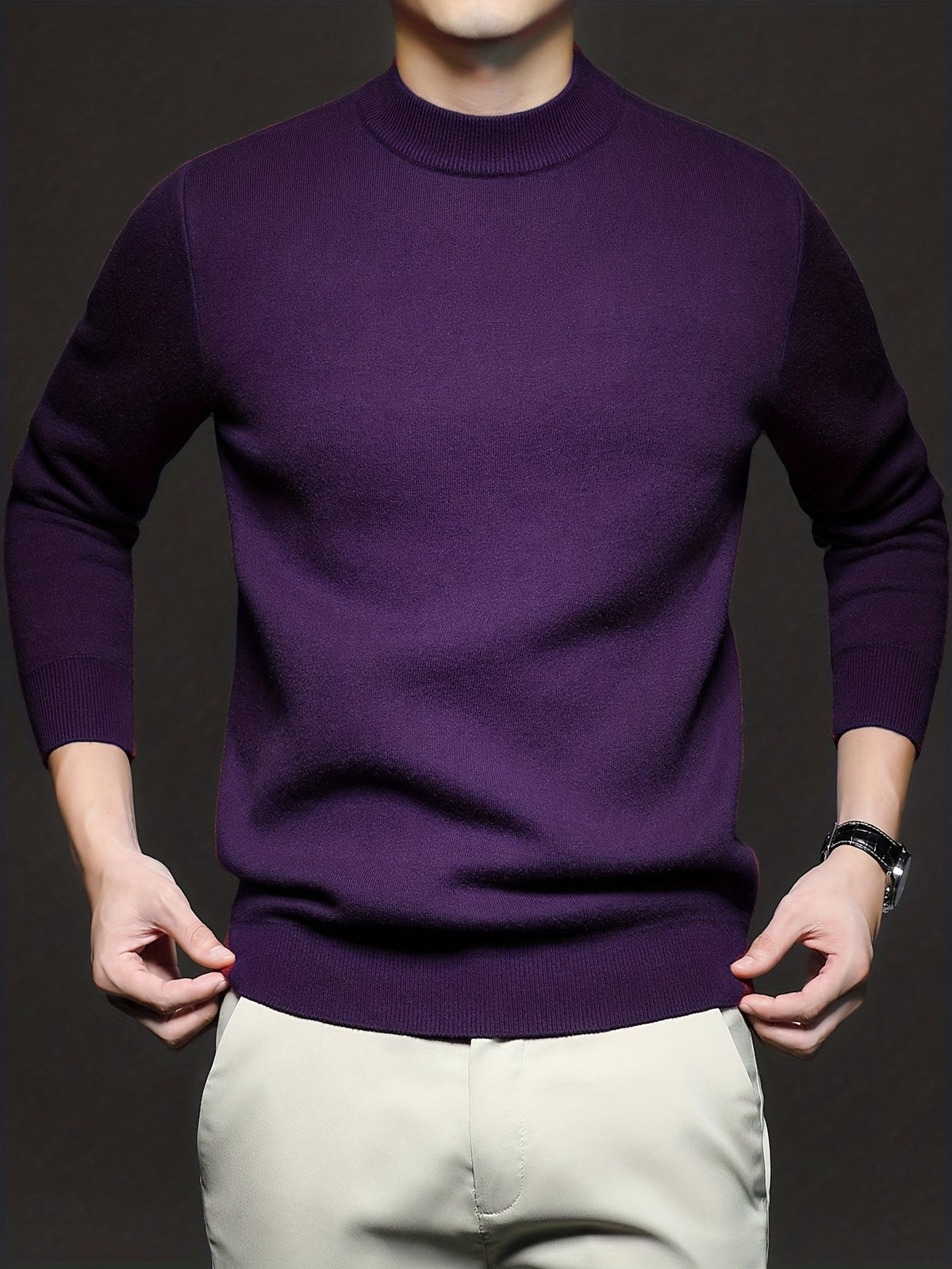 Jennifer | Elegant Mock-Neck Knit Sweater - Picela