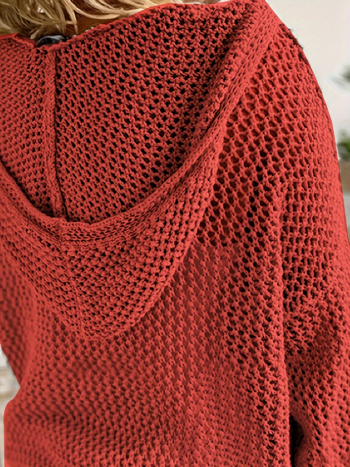 Jennifer | Elegant Open-Knit Hooded Sweater - Picela