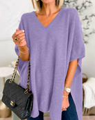 Jennifer | Elegant Oversized V-Neck Sweater - Picela