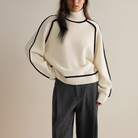 Jennifer | Elegant Turtleneck Contrast-Trim Sweater - Picela