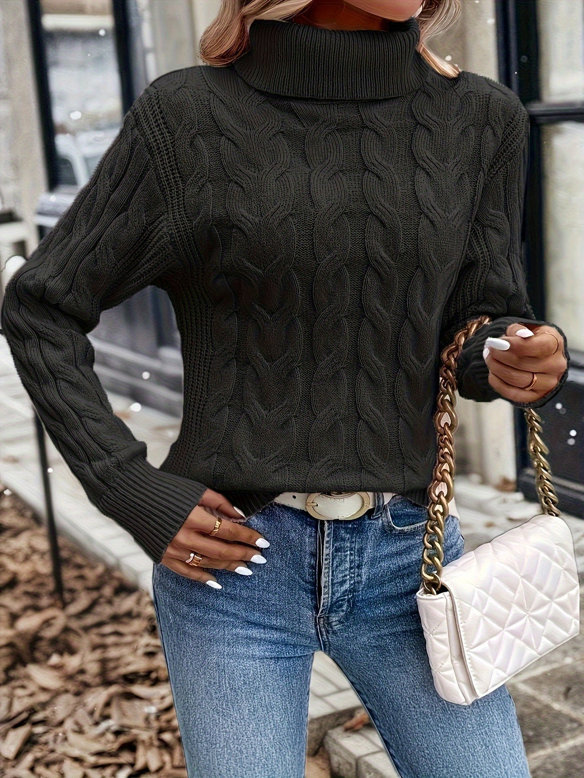 Jessica | Elegant Cable-Knit Turtleneck Sweater - Picela