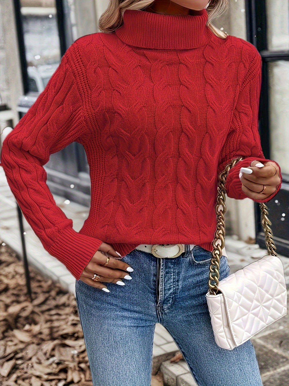 Jessica | Elegant Cable-Knit Turtleneck Sweater - Picela