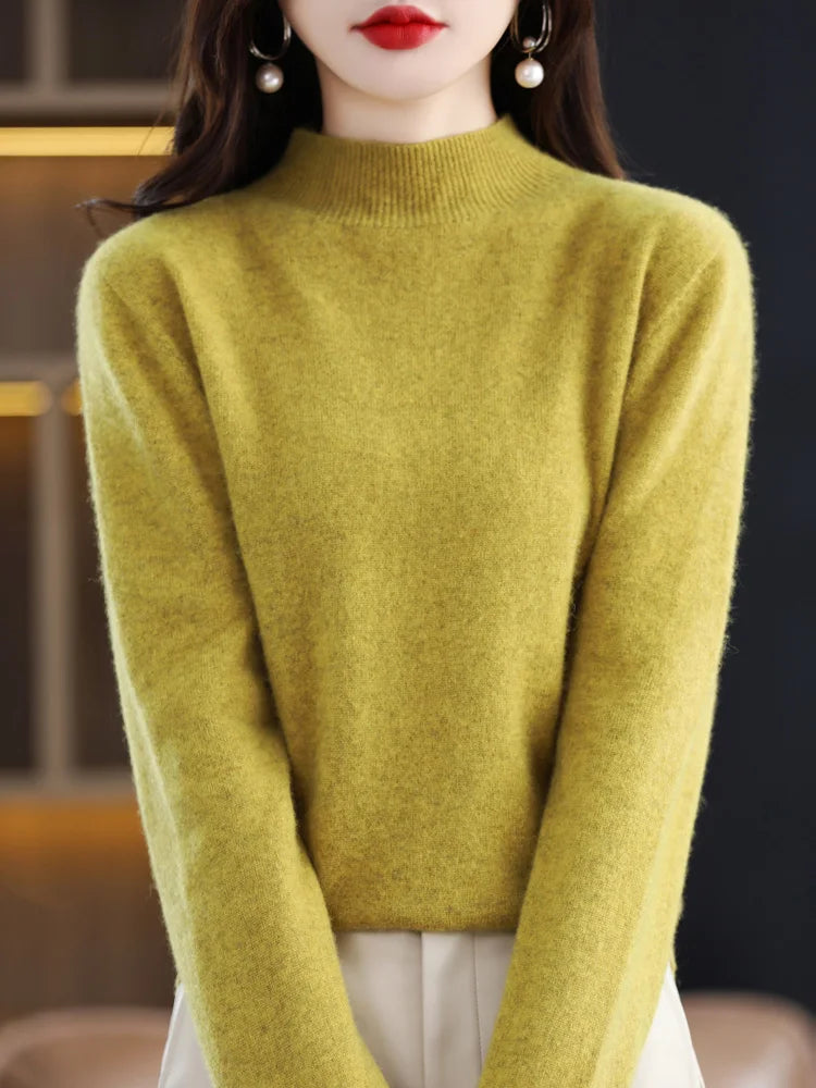 Jessica | Elegant Mock-Neck Fitted Sweater - Picela