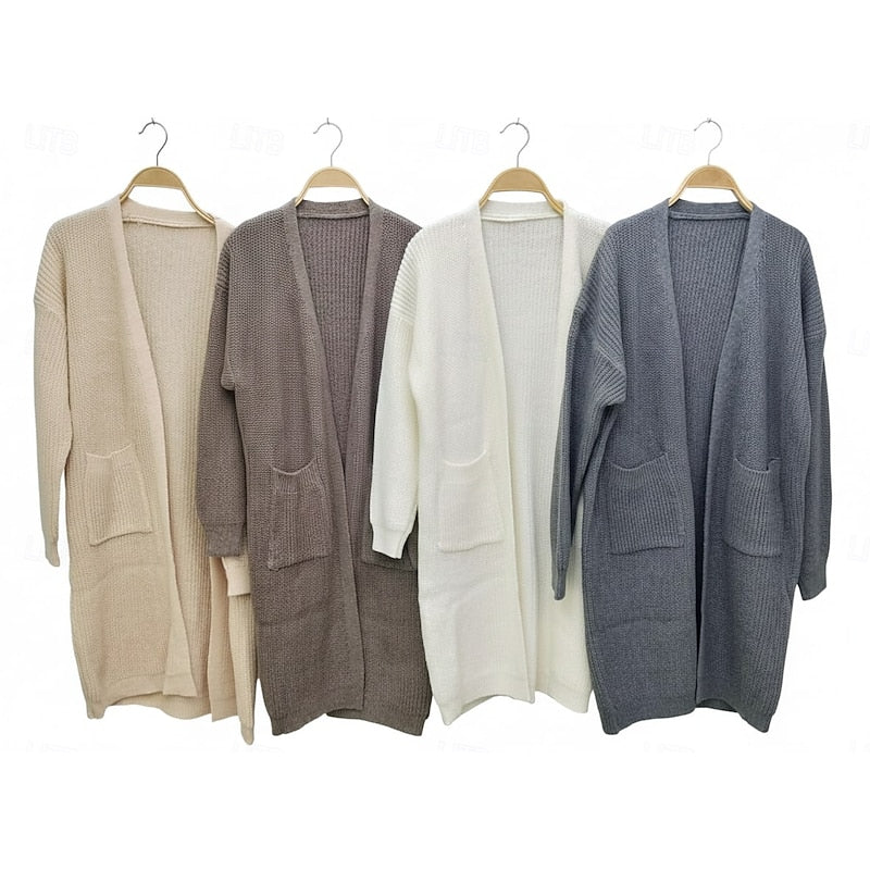 Stephanie | Elegant Longline Pocket Cardigan