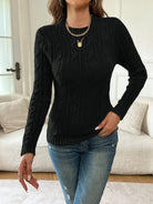 Juliana | Elegant Cable-Knit Mock-Neck Sweater - Picela