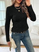 Juliana | Elegant Cable-Knit Mock-Neck Sweater - Picela