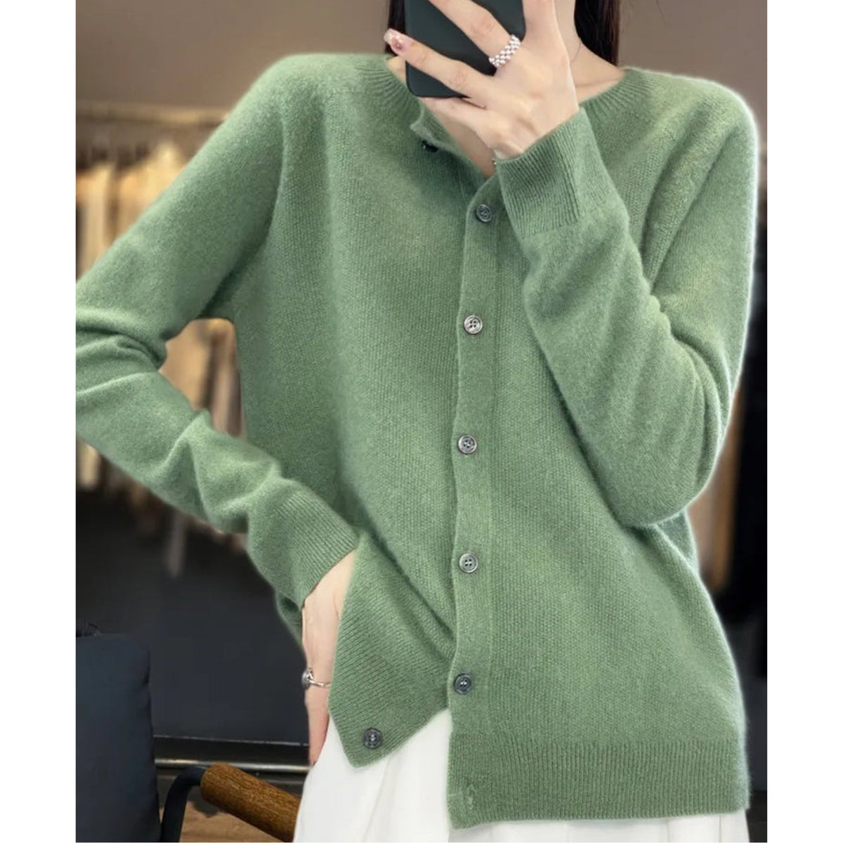Kelly | Elegant Fitted Button-Down Cardigan - Picela