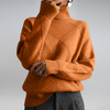Kelly | Elegant Turtleneck Argyle Sweater - Picela