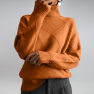 Kelly | Elegant Turtleneck Argyle Sweater - Picela
