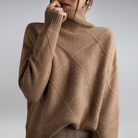 Kelly | Elegant Turtleneck Argyle Sweater - Picela