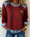 Kelly | Stylish Leopard Denim Sweater - Picela