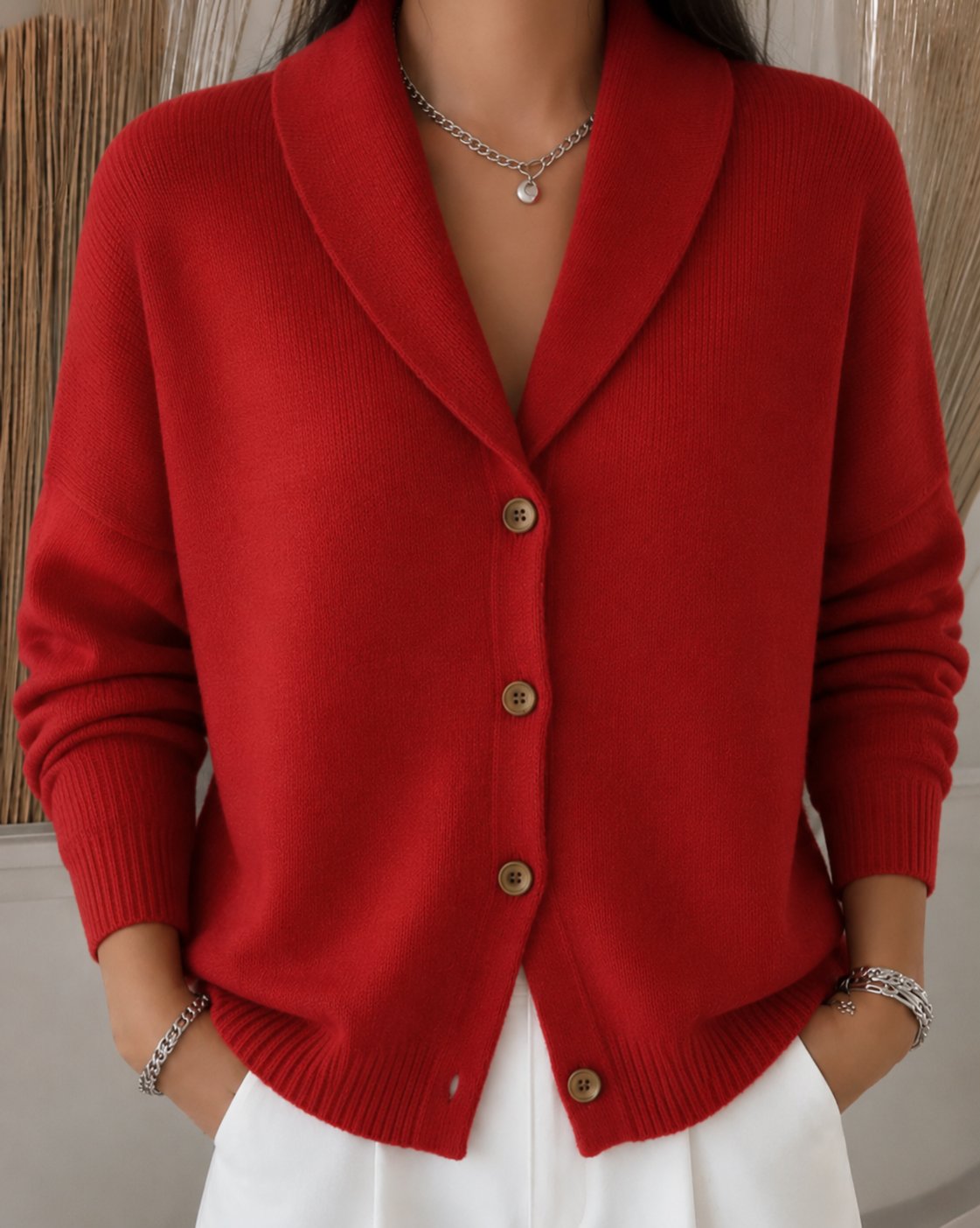 Kimberly | Elegant Collared Button-Up Cardigan - Picela