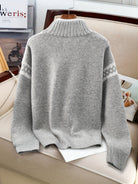 Kimberly | Elegant Contrast-Trim Mock-Neck Sweater - Picela