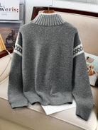Kimberly | Elegant Contrast-Trim Mock-Neck Sweater - Picela