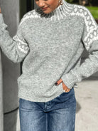 Kimberly | Elegant Contrast-Trim Mock-Neck Sweater - Picela