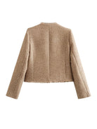 Kimberly | Elegant Tweed Cropped Jacket - Picela
