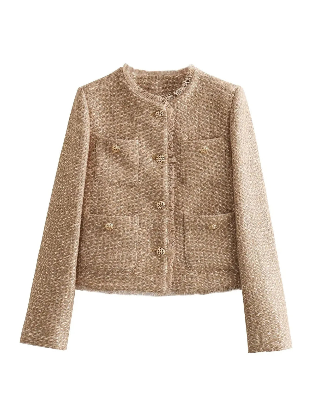 Kimberly | Elegant Tweed Cropped Jacket - Picela
