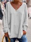 Kimberly | Elegant V-Neck Oversized Sweater - Picela