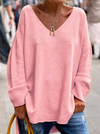 Kimberly | Elegant V-Neck Oversized Sweater - Picela