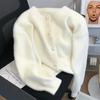 Laura | Cozy Fuzzy Pearl-Button Cardigan - Picela