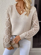 Laura | Elegant Crochet Sleeve Sweater - Picela