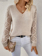 Laura | Elegant Crochet Sleeve Sweater - Picela