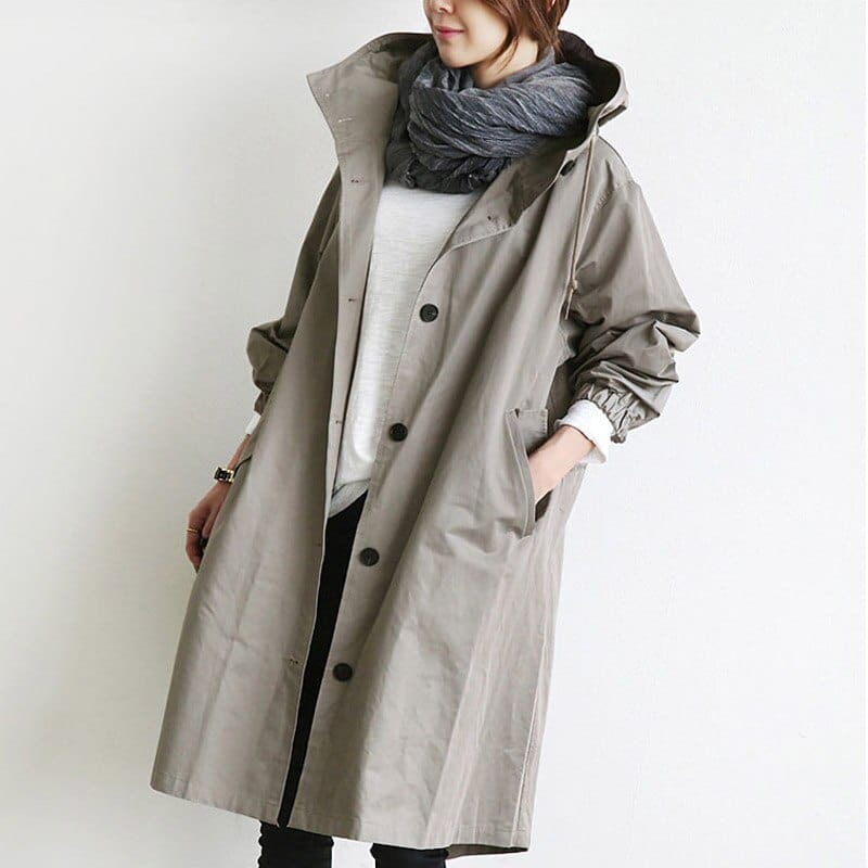 Laura | Elegant Hooded Longline Coat - Picela