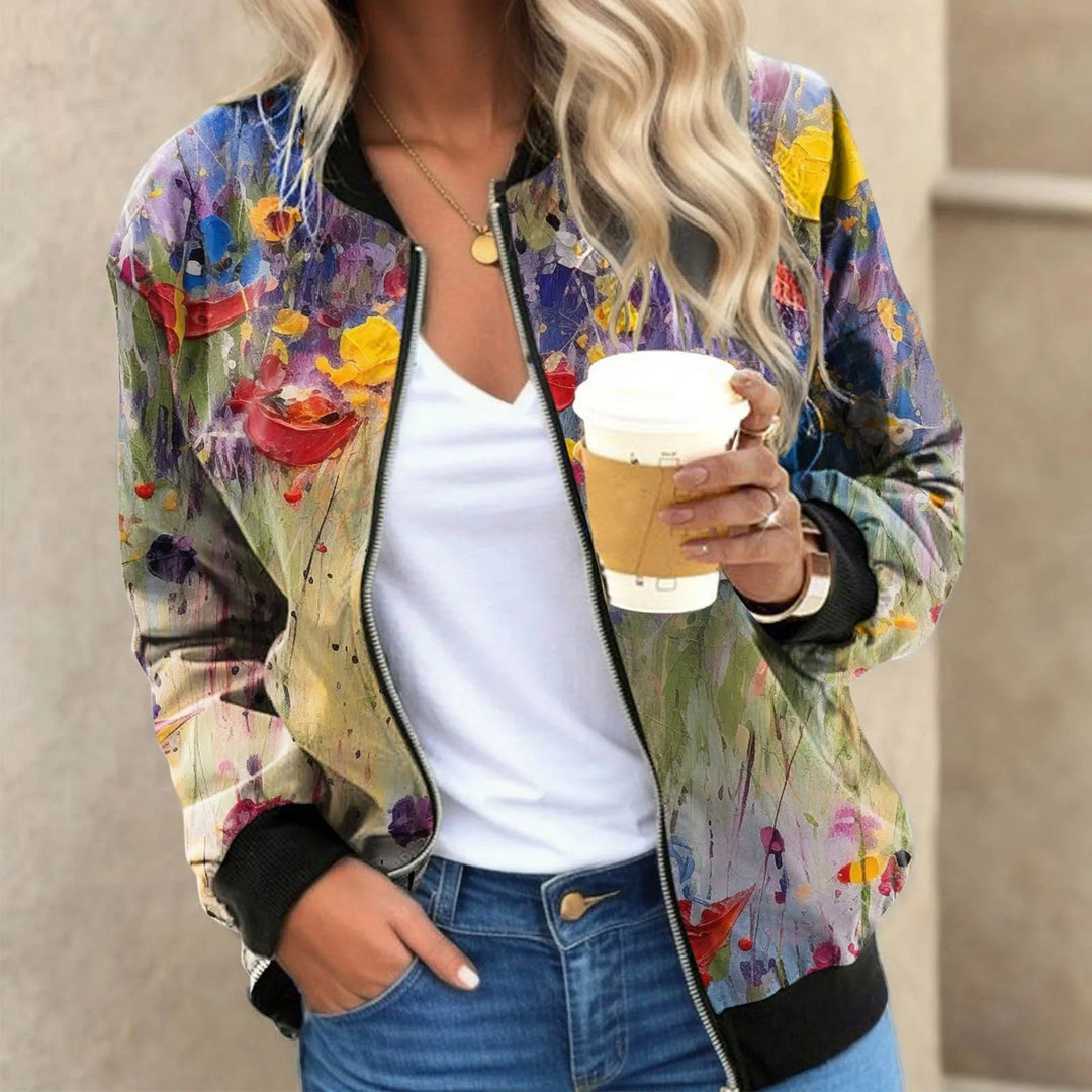 Laura | Stylish Floral Bomber Jacket - Picela
