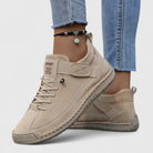 Lauren | Comfortable Suede Lace-Up Sneakers - Picela