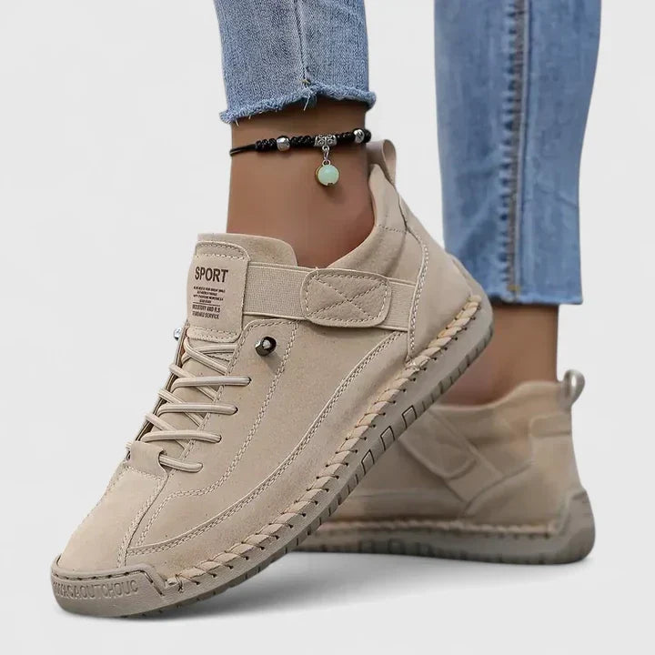 Lauren | Comfortable Suede Lace-Up Sneakers - Picela