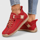 Lauren | Comfortable Suede Lace-Up Sneakers - Picela