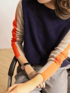 Lauren | Elegant Colorblock Crewneck Sweater - Picela