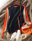 Lauren | Elegant Colorblock Crewneck Sweater - Picela