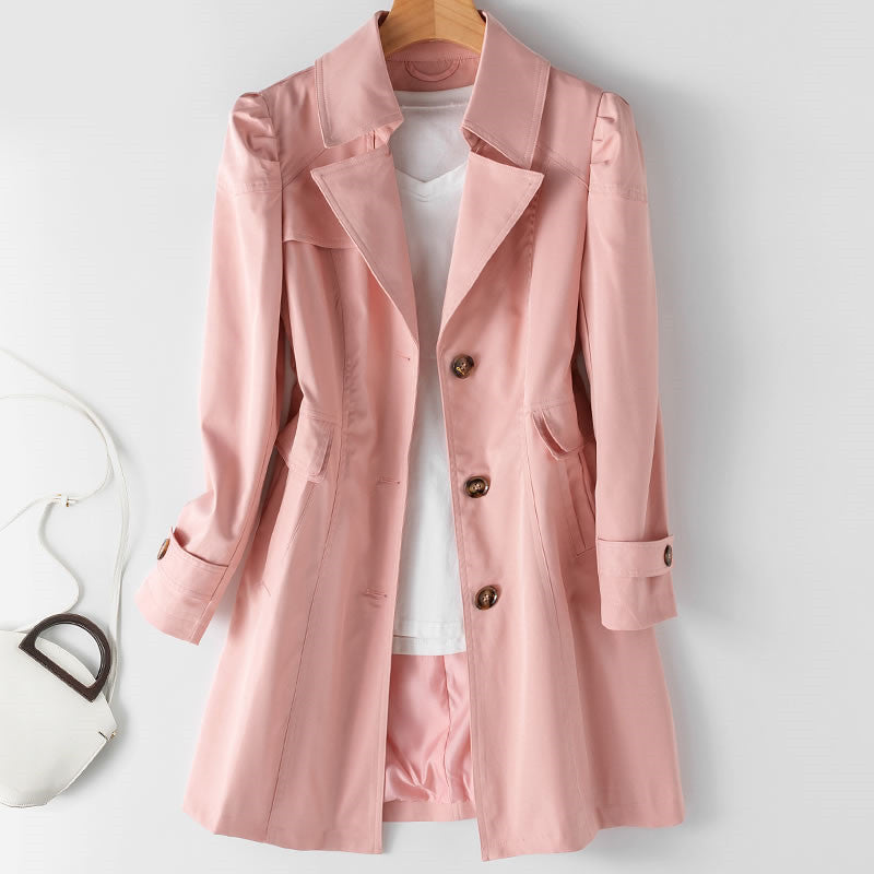 Megan | Elegant Belted Trench Coat - Picela
