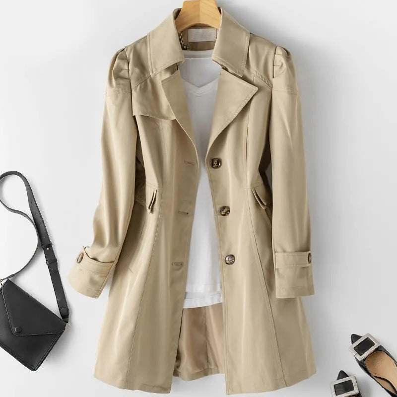 Megan | Elegant Belted Trench Coat - Picela