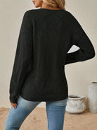 Megan | Elegant Openwork V-Neck Sweater - Picela