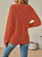 Megan | Elegant Openwork V-Neck Sweater - Picela