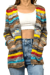 Megan | Elegant Striped Multicolor Cardigan - Picela