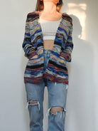 Megan | Elegant Striped Multicolor Cardigan - Picela