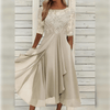 Megan | Feminine Chiffon Midi Dress - Picela