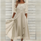 Megan | Feminine Chiffon Midi Dress - Picela