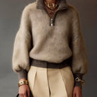 Megan | Soft Half-Zip Fuzzy Sweater - Picela