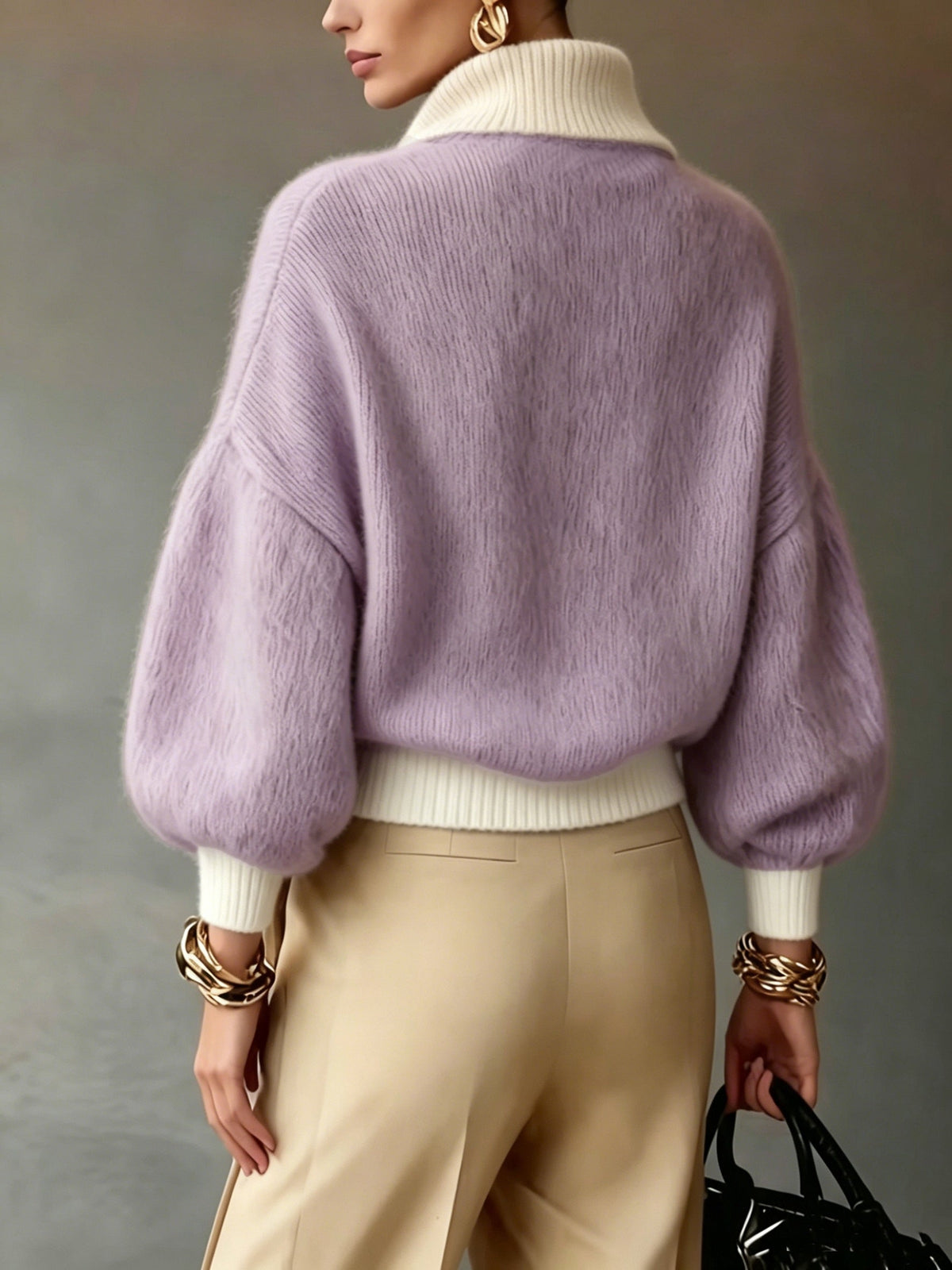 Megan | Soft Half-Zip Fuzzy Sweater - Picela